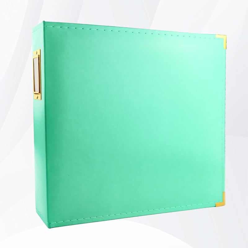 Craftask 12x12 Photo Album 3 Ring Binder, PU Leather Cover Scrapbook Album 12x12 D-Ring with 10 Scrapbook Refill Pages Protective Plastic Sleeves - Mint - Image 1